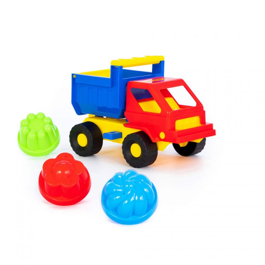 Набор №13: "Кузя", автомобиль-самосвал + 3 формочки