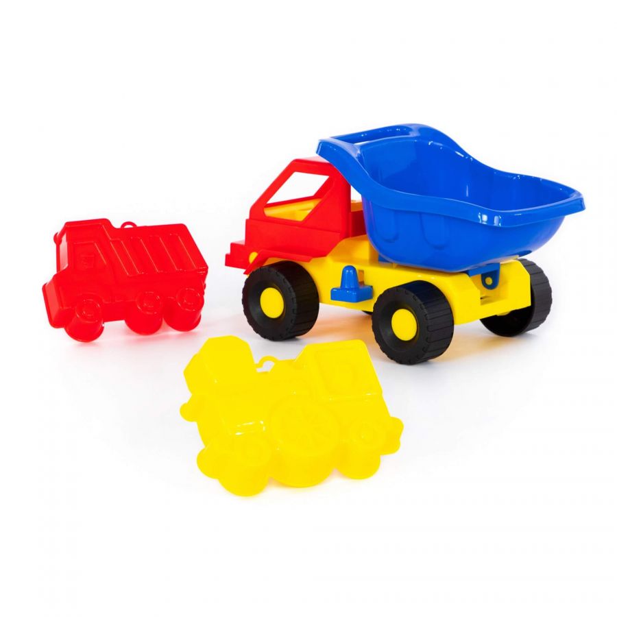 Набор №42: "Кузя-2", автомобиль-самосвал + формочки (самосвал + паровоз)