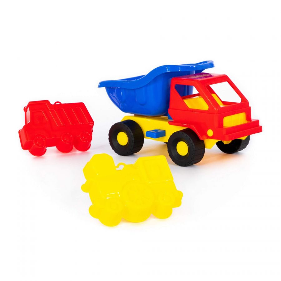 Набор №42: "Кузя-2", автомобиль-самосвал + формочки (самосвал + паровоз)