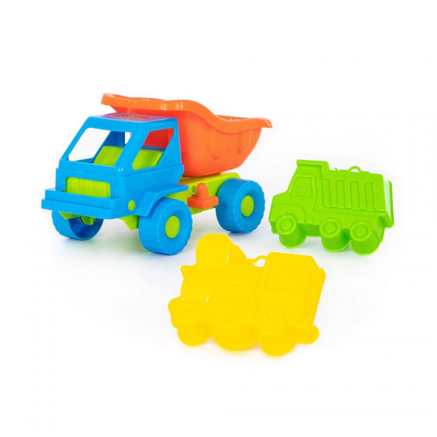 Набор №42: "Кузя-2", автомобиль-самосвал + формочки (самосвал + паровоз)