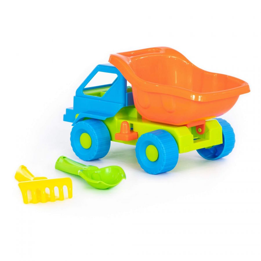 Набор №43: "Кузя-2", автомобиль-самосвал + совок №2, грабельки №2