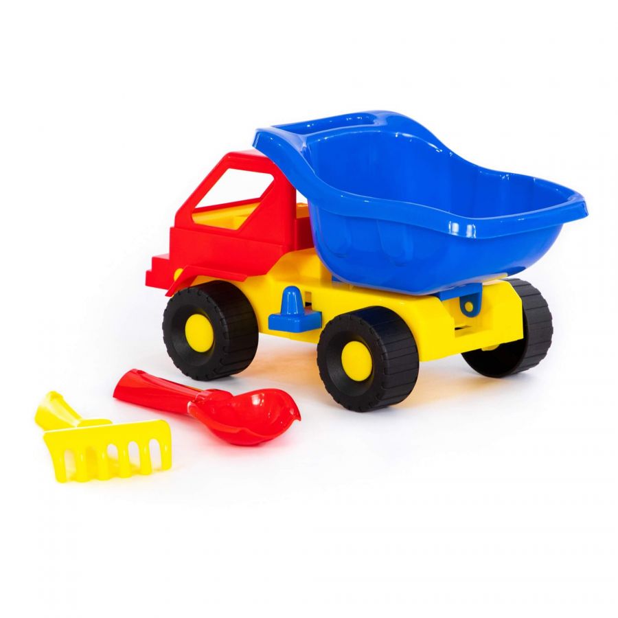 Набор №43: "Кузя-2", автомобиль-самосвал + совок №2, грабельки №2