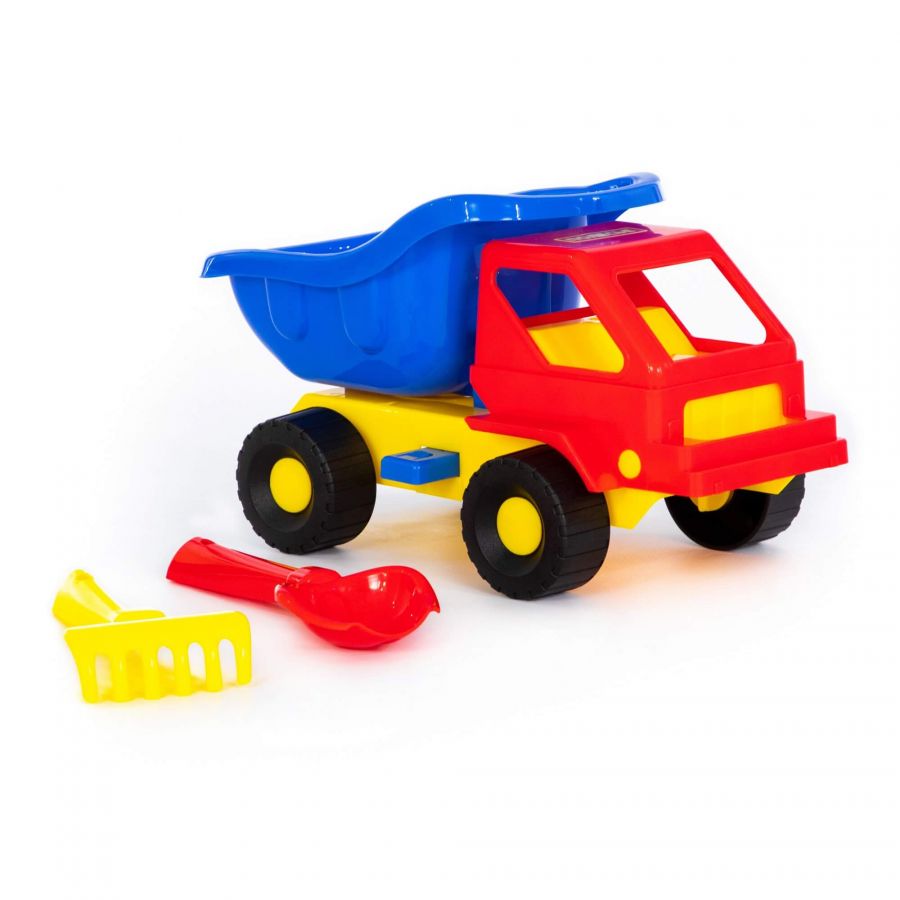 Набор №43: "Кузя-2", автомобиль-самосвал + совок №2, грабельки №2