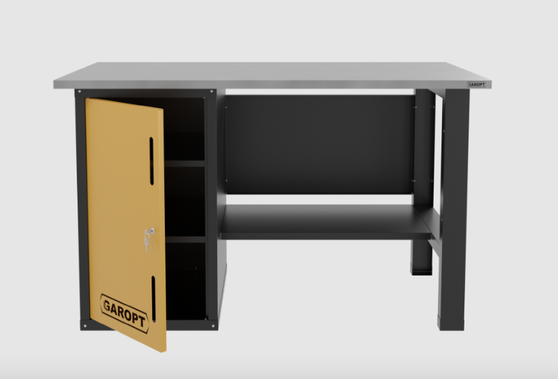 Верстак однотумбовыи для слесарных работ 1400*700 GAROPT желтый, GT1400STD.yell
