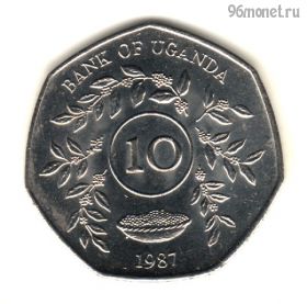 Уганда 10 шиллингов 1987