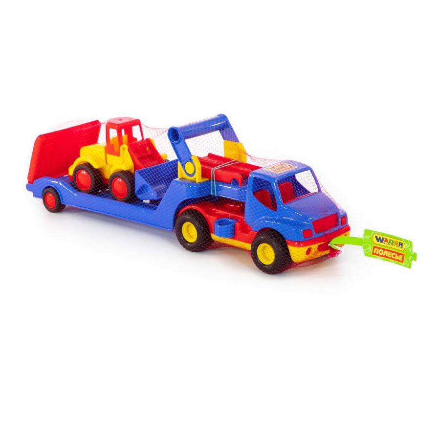 "КонсТрак", автомобиль-трейлер + "Базик", погрузчик (в сеточке)