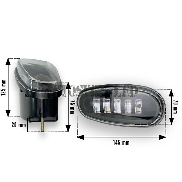 Фары противотуманные ASF4C-50W FLOOD Chevrolet Lanos с границей света