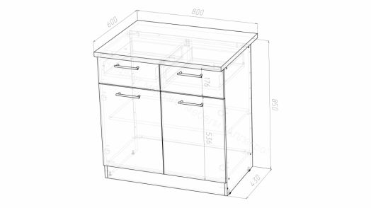 Кухонный гарнитур Альба медиум 1400 мм