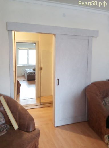 классика-3, цвет бетон снежный. дверь-купе раздвижная