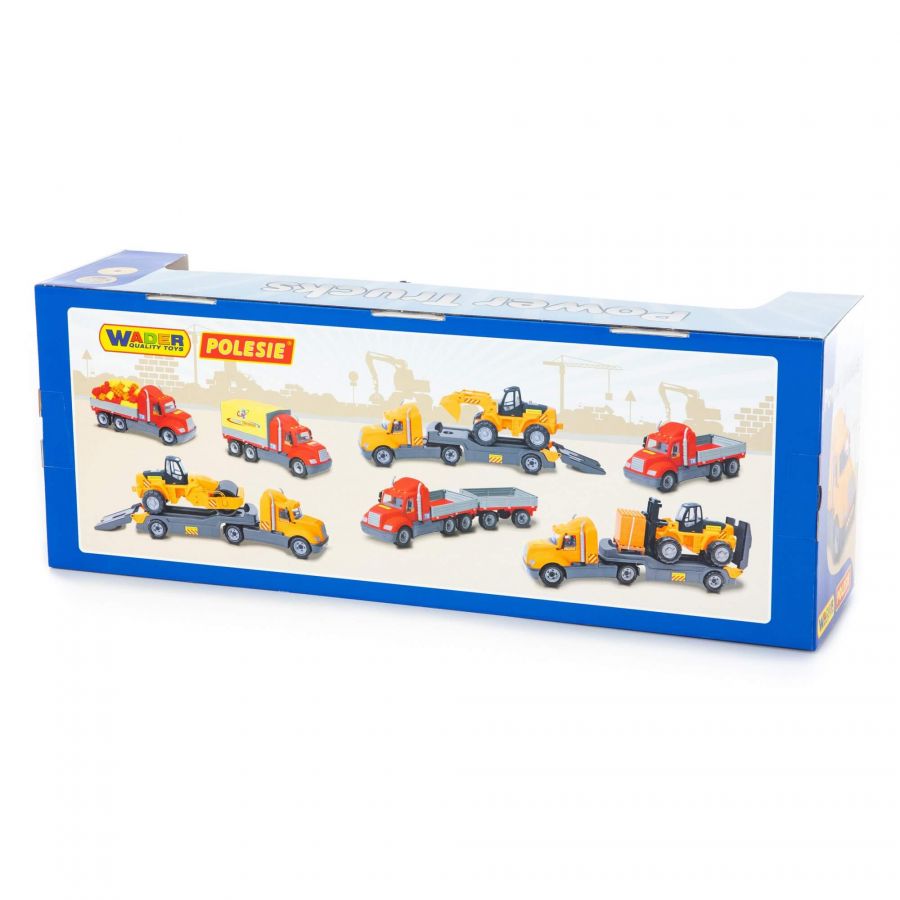 "Майк", автомобиль-трейлер + автокар + конструктор "Супер-Микс" - 30 элементов на поддоне (в коробке)