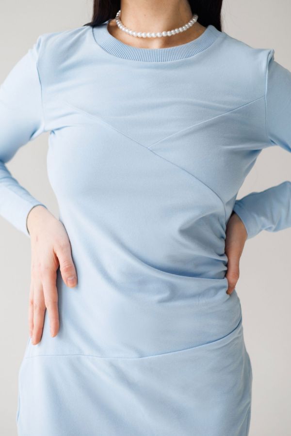 Платье Forza с разрезом на молнии голубое