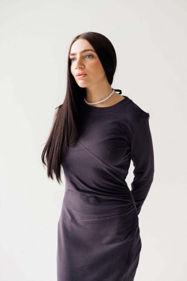 Платье Forza с разрезом на молнии графит