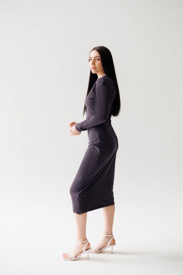 Платье Forza с разрезом на молнии графит