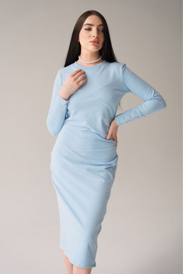 Платье Forza с разрезом на молнии голубое