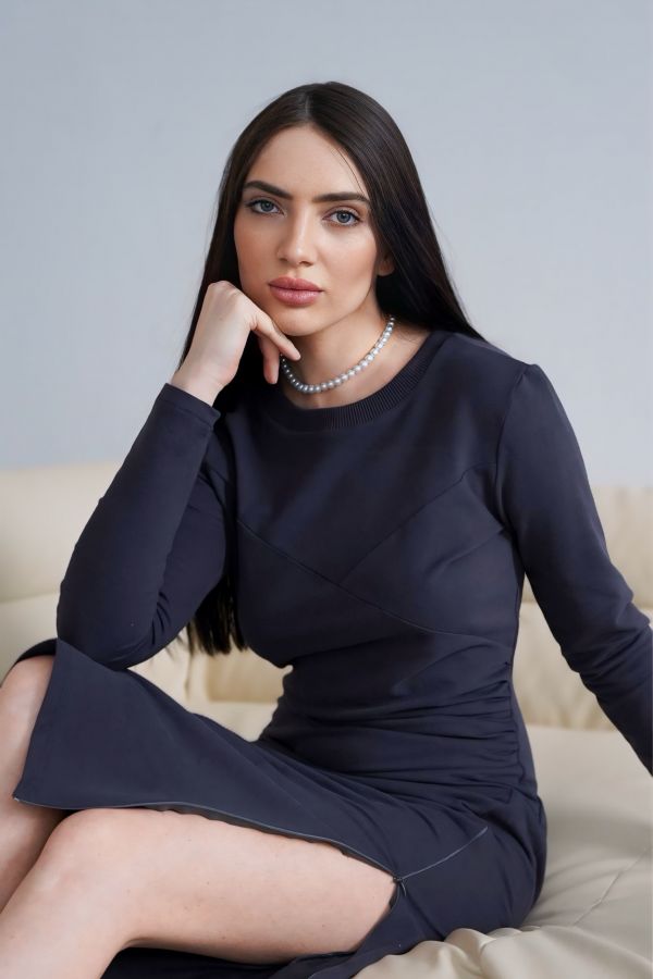 Платье Forza с разрезом на молнии графит