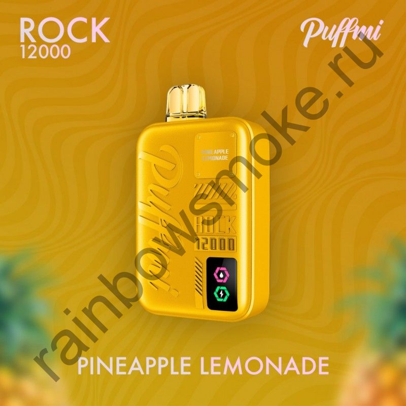 Электронная сигарета Puffmi Rock 12000 - Pineapple Lemonade (Ананасовый Лимонад)