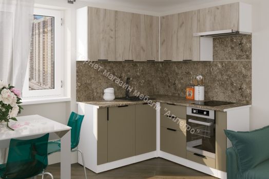 Кухонный гарнитур Альба мега прайм 2 1600х1700 мм (ПМ+СДШ)