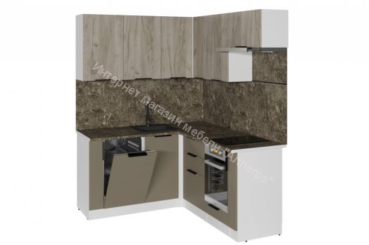 Кухонный гарнитур Альба мега прайм 2 1600х1700 мм (ПМ+СДШ)