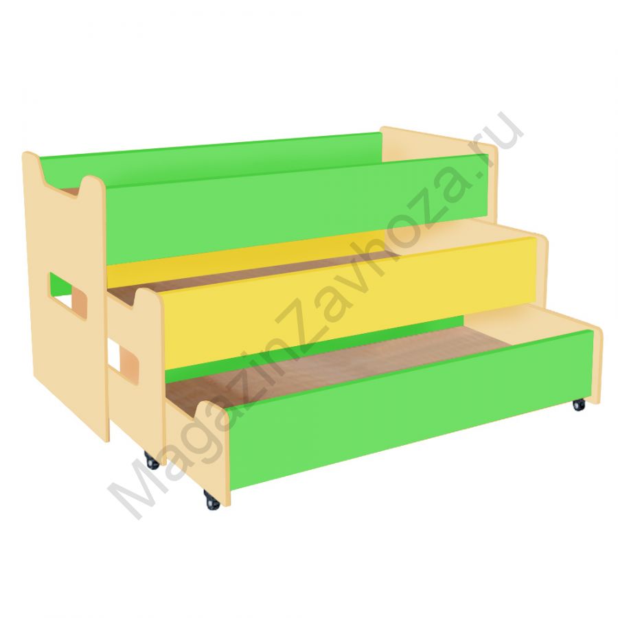 КРОВАТЬ ДЕТСКАЯ 17 (МДФ)ТРЁХЪЯРУСНАЯ с вырезами