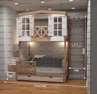 Кровать двухъярусная, Кровать-домик Roof №29