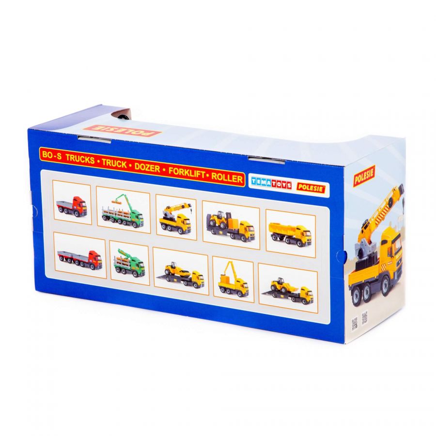 Автомобиль-кран с манипулятором + конструктор "Супер-Микс" - 30 элементов на поддоне (в коробке)