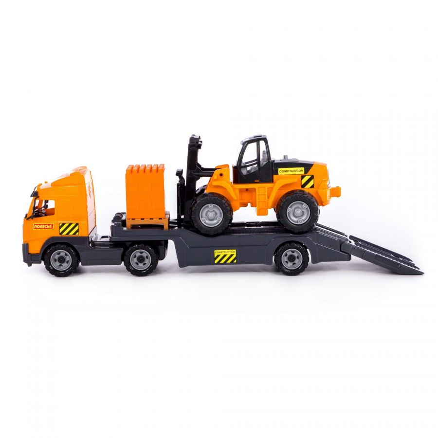 Автомобиль-трейлер + автокар + конструктор "Супер-Микс" - 30 элементов на поддоне (в коробке)