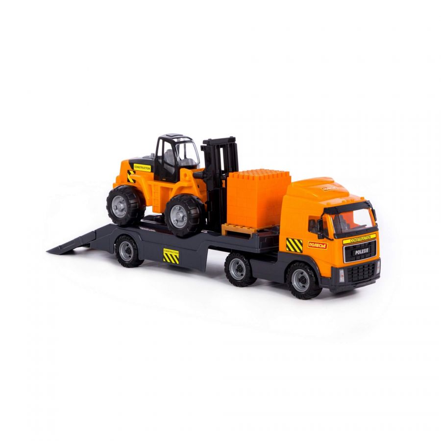 Автомобиль-трейлер + автокар + конструктор "Супер-Микс" - 30 элементов на поддоне (в коробке)