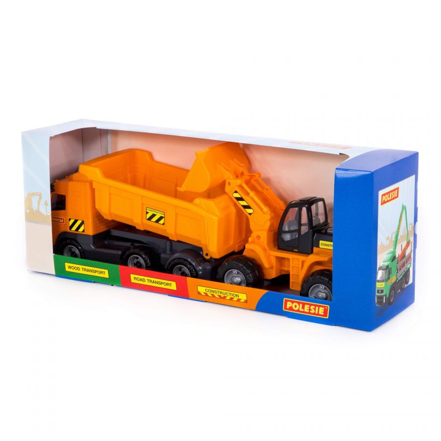 Автомобиль-самосвал с полуприцепом + трактор-погрузчик (в коробке)