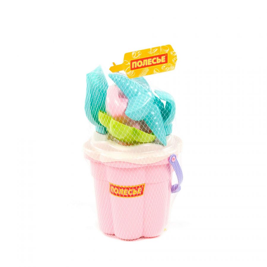 Набор №648 сафари: ведро-цветок среднее №3, ситечко-цветок среднее №3, лопатка №5, грабельки №5, формочки (ракушка №2 + морской конёк + морская звезда