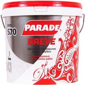 Декоративная Штукатурка Шуба 15кг Parade Deco Breve S70 Матовая для Внутренних и Наружных Работ / Парад Деко Брив С70.