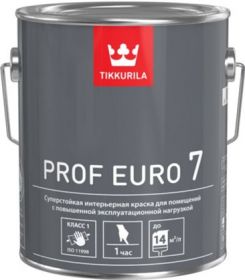 Краска для Стен и Потолков Tikkurila Prof Euro 7 9л Суперстойкая, Интерьерная / / Тиккурила Проф Евро 7.