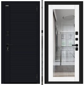 Входная Дверь Bravo Джет-3 RBE Total Black/Snow Melinga 860x2050, 960x2050мм / Браво.