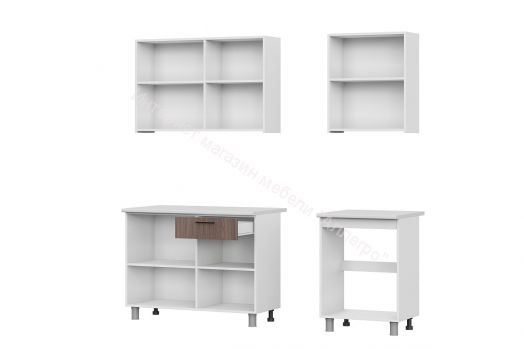 Кухонный гарнитур "Розалия" 1,7 м  со столешницей Серия 2 (Ясень шимо светлый/тёмный)