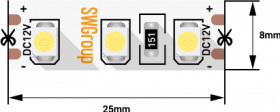 Светодиодная Лента SWG SWG3120-12-9.6-WW-M IP20 5м Теплое Белое Свечение / СВГ 007258.