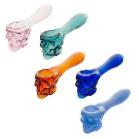 Стеклянная трубка для курения Glass Skull Color