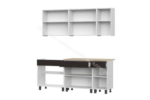 Кухонный гарнитур "КГ-2" 2 м со столешницей Серия 2 (Дуб сонома/Дуб венге)