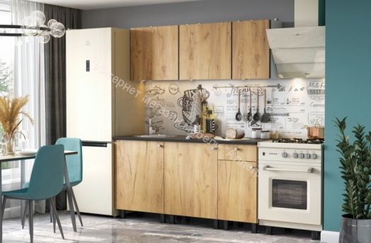 Кухонный гарнитур "КГ-1" 1,6 м со столешницей (Дуб золотой)