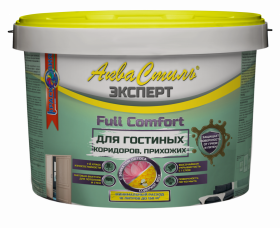 АкваСтиль Эксперт «Full Comfort» Гостиные-Коридоры Красковия 10.0л Белая, Краска для Стен и Потолков / Красковия.