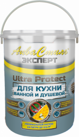 АкваСтиль Эксперт «Ultra Protect» Кухни-Ванные Красковия 2.5л Белая, Краска для Стен и Потолков / Красковия.