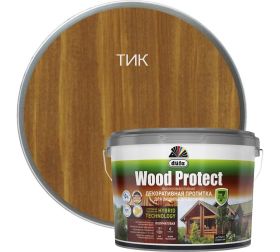 Пропитка Dufa Wood Protect 9л Тик для Защиты Древесины с Воском / Дюфа Вуд Протект.