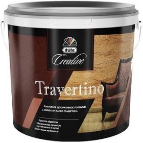 Декоративная Штукатурка Dufa Creative Travertino 15кг Белая, с Эффектом Травертина / Дюфа Травертин.