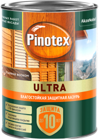 Декоративная Пропитка Pinotex Ultra 10л Палисандр с Воском для Защиты Древесины до 10 лет / Пинотекс Ультра.