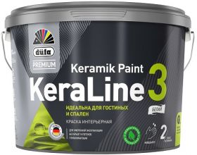 Краска Интерьерная Dufa Premium KeraLine 3 Keramik Paint 9л Белая, Матовая / Дюфа Премиум Кералайн 3 Керамик Пейнт.