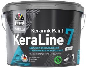 Краска для Стен и Потолков Моющаяся Dufa Premium KeraLine 7 Keramik Paint 0.9л Белая, Матовая / Дюфа Премиум Кералайн 7 Керамик Пейнт.