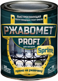 Грунт-Эмаль по Ржавчине 3 в 1 Красковия Ржавомет Profi «Sprint» 10кг Белый Полуглянцевая, Быстросохнущая для Внутренних и Наружных Работ.