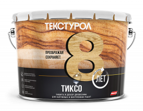 Защита и Декор Древесины Текстурол Тиксо 3л Орех Гварнери, Алкидная с Воском для Внутренних и Наружных Работ до 8 Лет.