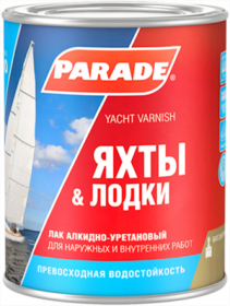 Лак Яхтный Parade L20 Яхты & Лодки 10л Полуматовый, Алкидно-Уретановый / Парад Яхтный.