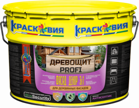 Краска-Антисептик для Дерева Красковия Древощит PROFI «Фасад Декор 3в1» 8кг Антисептическая, Венге.
