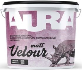 Декоративная Штукатурка Aura Velour Matt 2.5кг Матовая с Эффектом Бархата и Велюра с Перламутровыми Частицами / Аура.