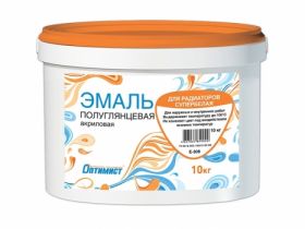 Эмаль для Радиаторов Optimist E309 0.9кг Супербелая, Полуглянцевая для Наружных и Внутренних Работ / Оптимист Е309.